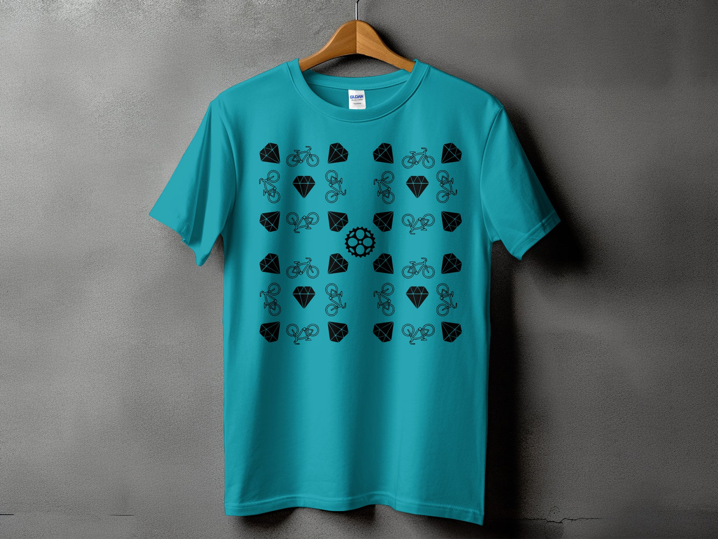 Bicycle Diamond Printed Teal Graphic T-shirt product
