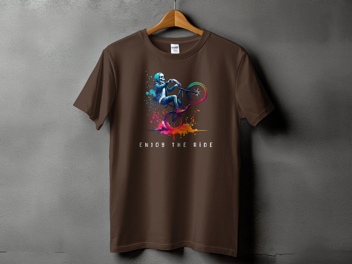 Enjoy The Ride Colorful Graphic Biking T-shirt product type