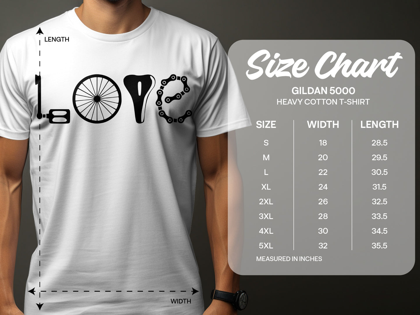 Love Bicycle Design Graphic T-Shirt product type