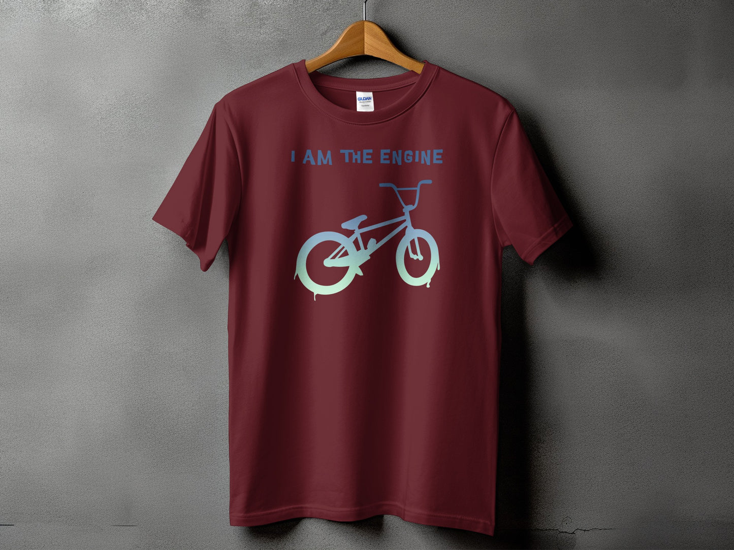 I AM THE ENGINE Printed Bicycle Graphic T-Shirt product type