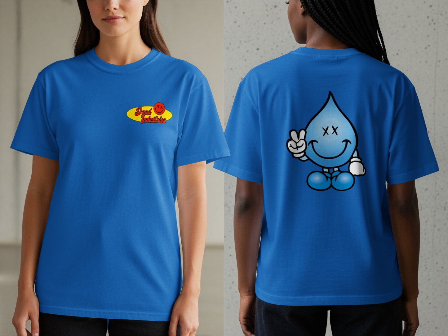 Happy Water Drop Graphic Blue Casual Wear product type