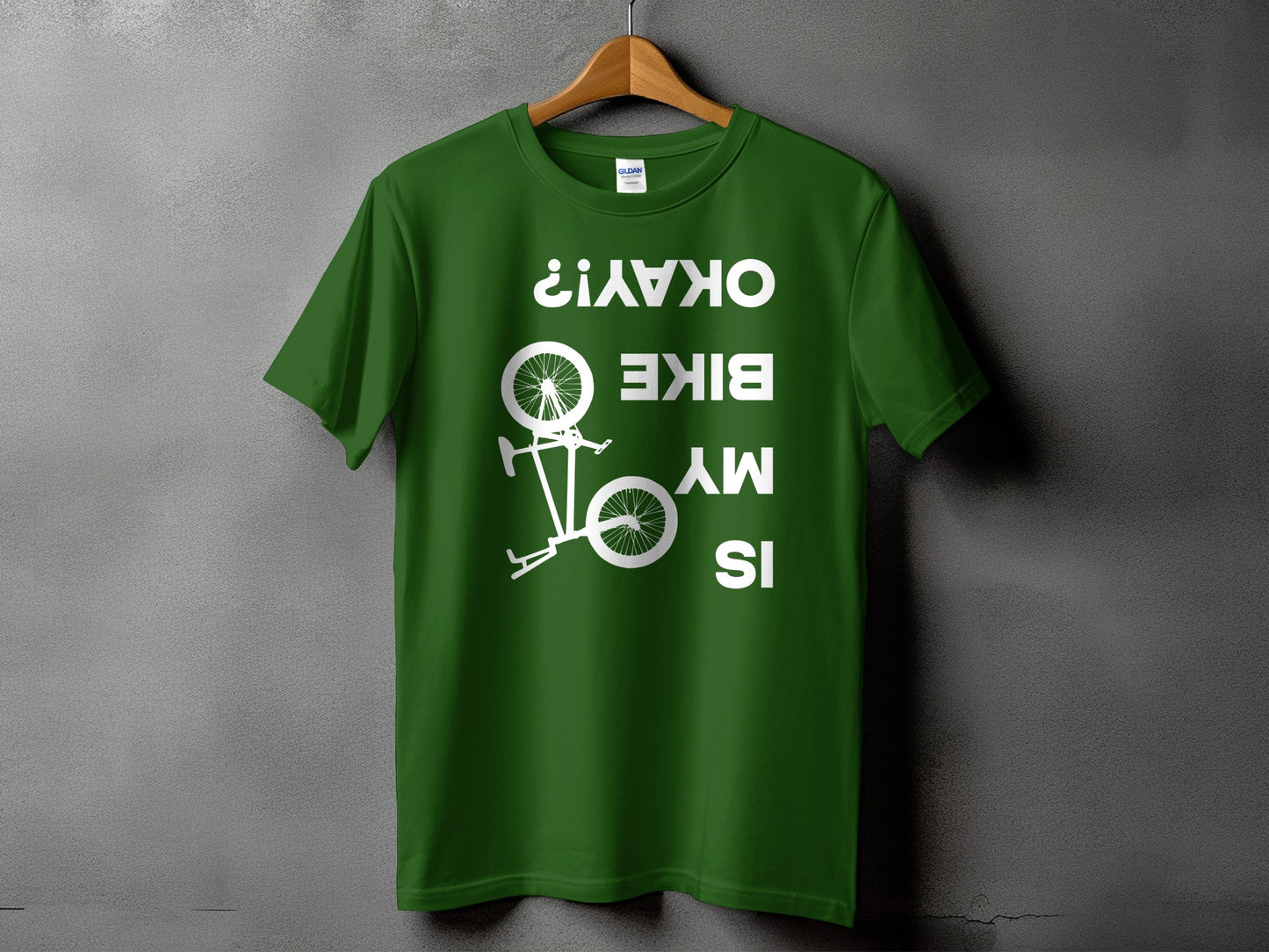 Is My Bike Okay Upside Down Print T-shirt product