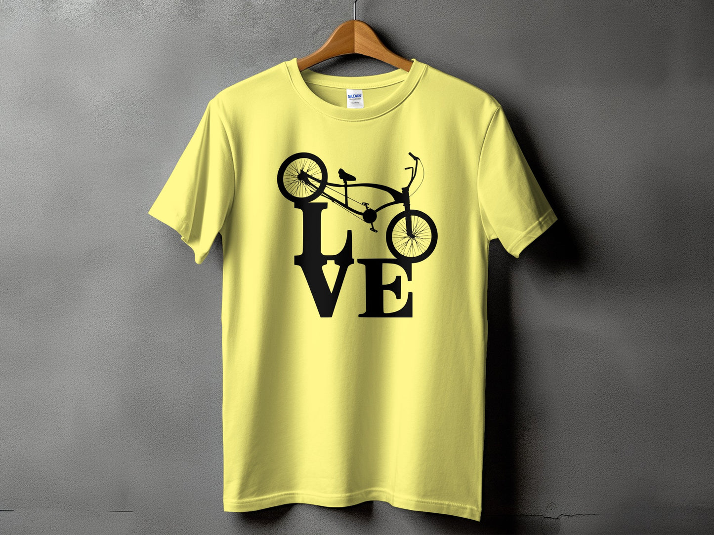 Bicycle LOVE Printed Graphic Yellow T-Shirt product