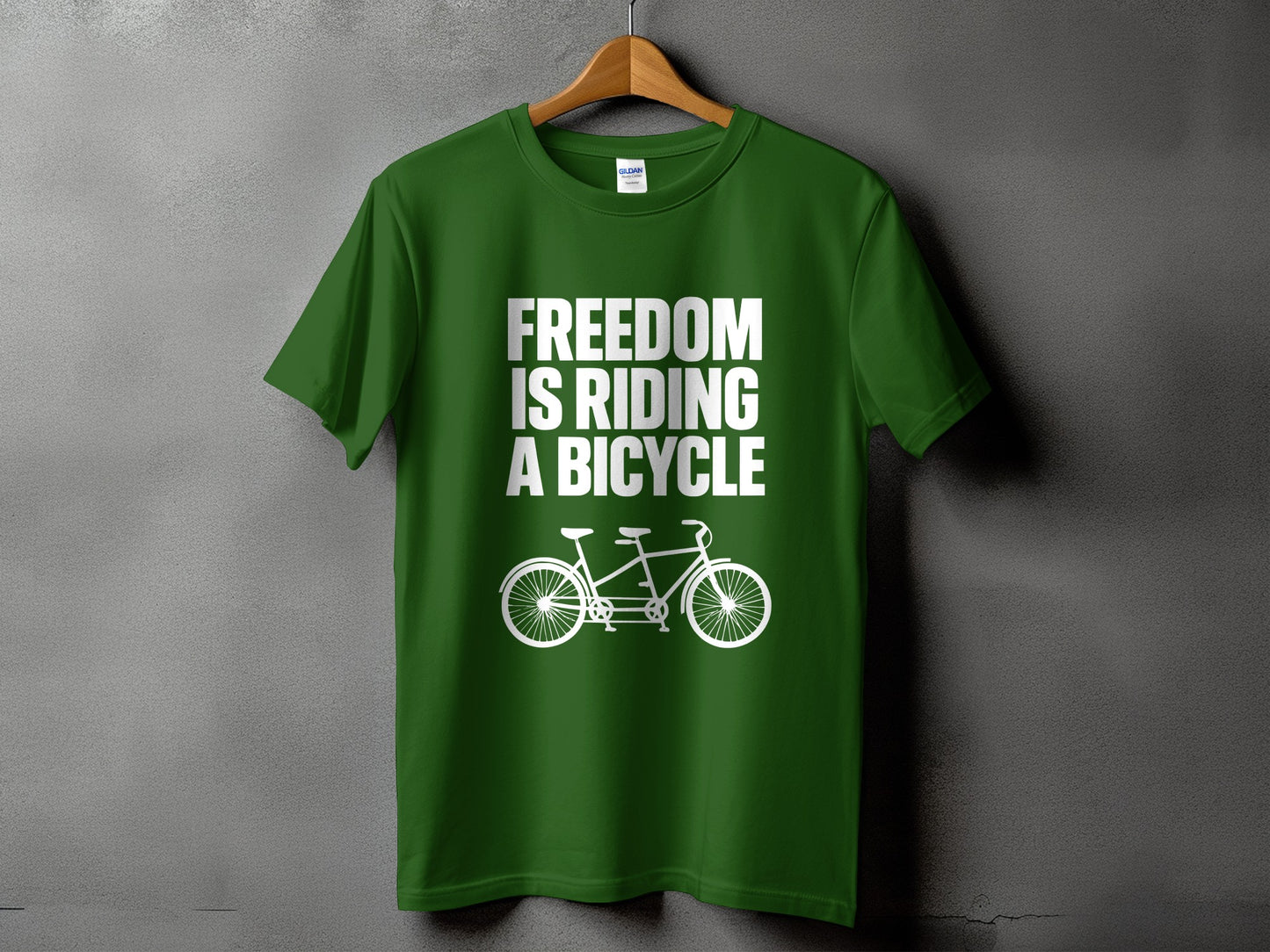 Freedom is Riding a Bicycle Green T-Shirt product type