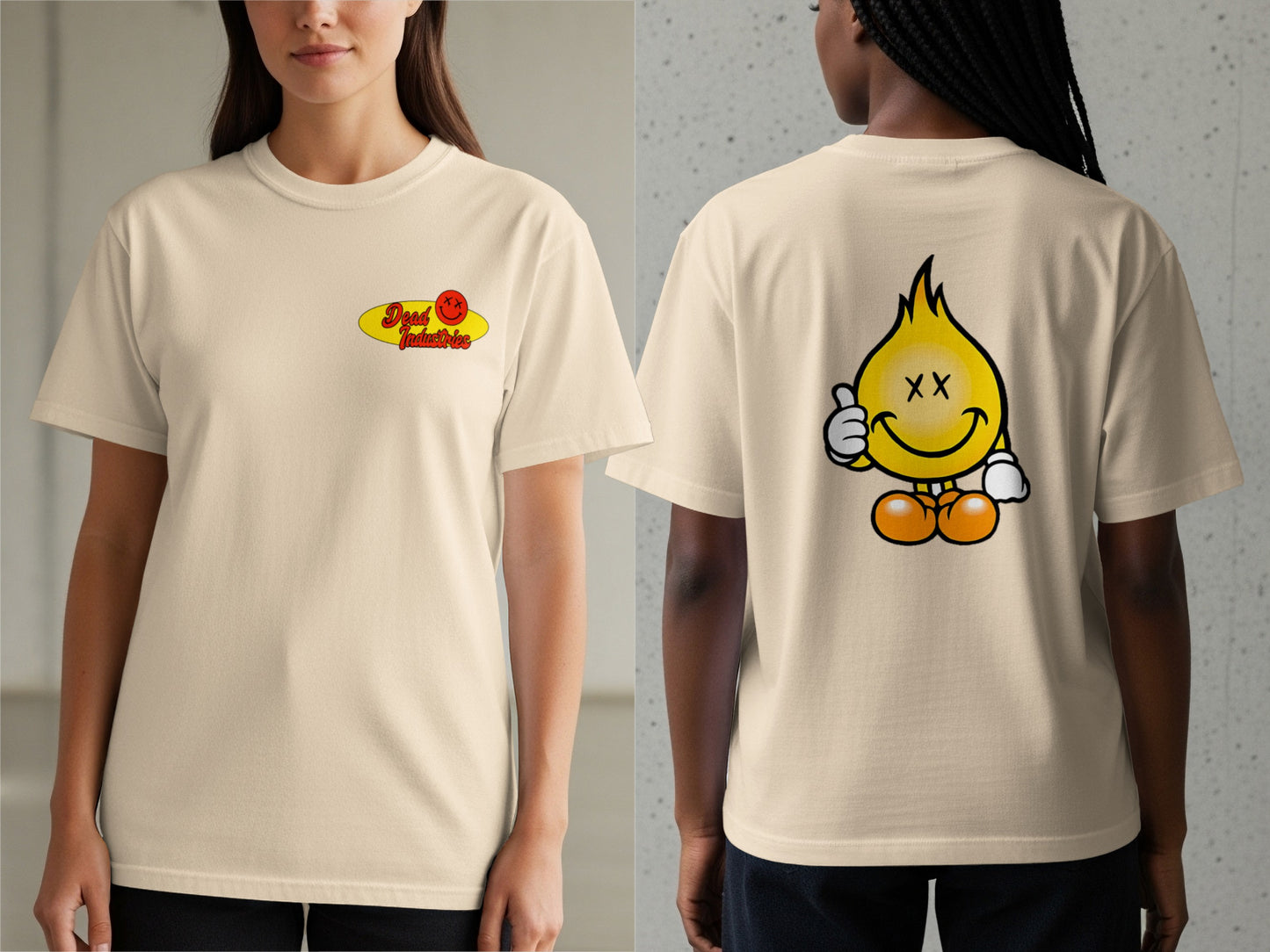 Cheerful Flaming Emoji Graphic Tee product