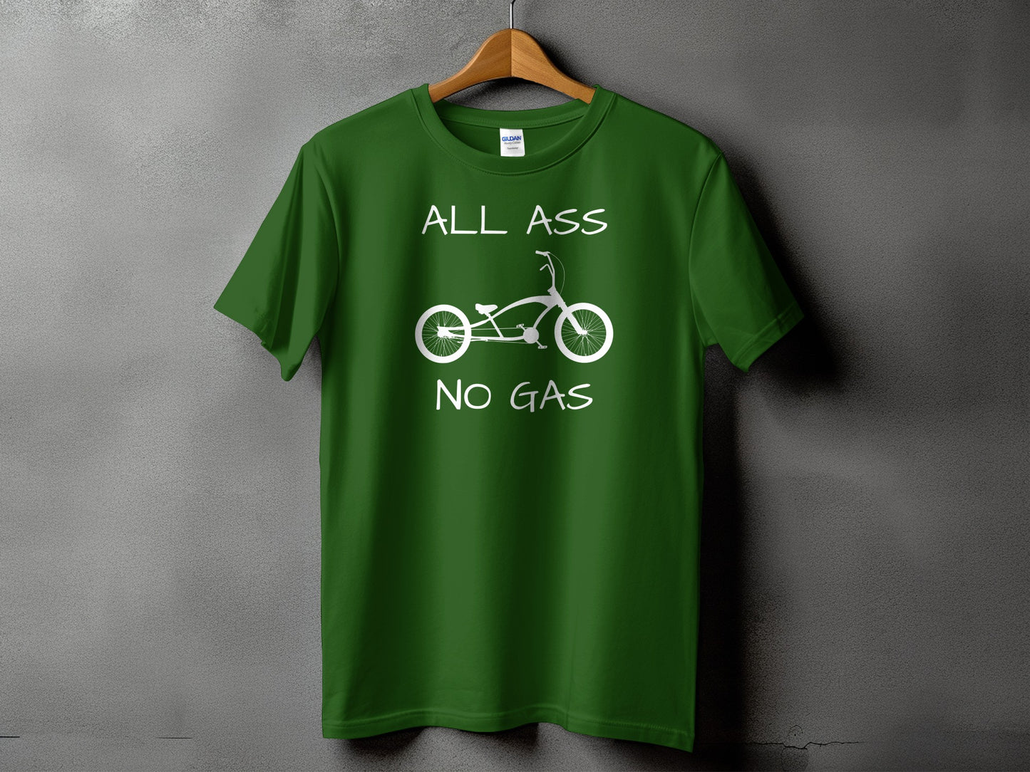 All Ass No Gas Bicycle Print Graphic T Shirt