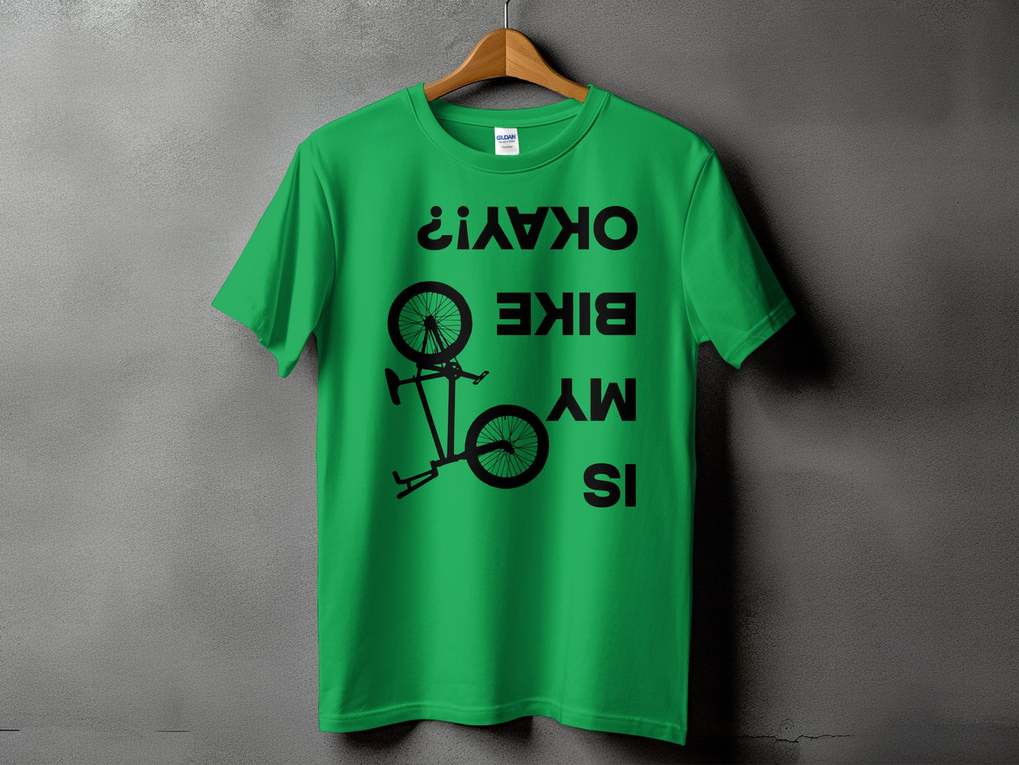 IS MY BIKE OKAY Upside Down Print T-shirt product