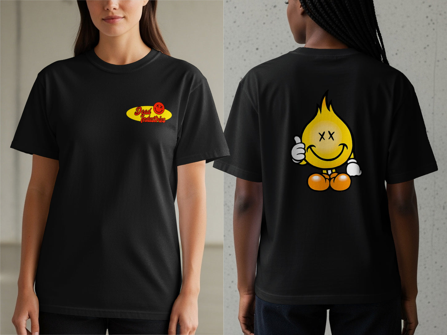Fun Graphic Smiling Flame Design T-Shirt product
