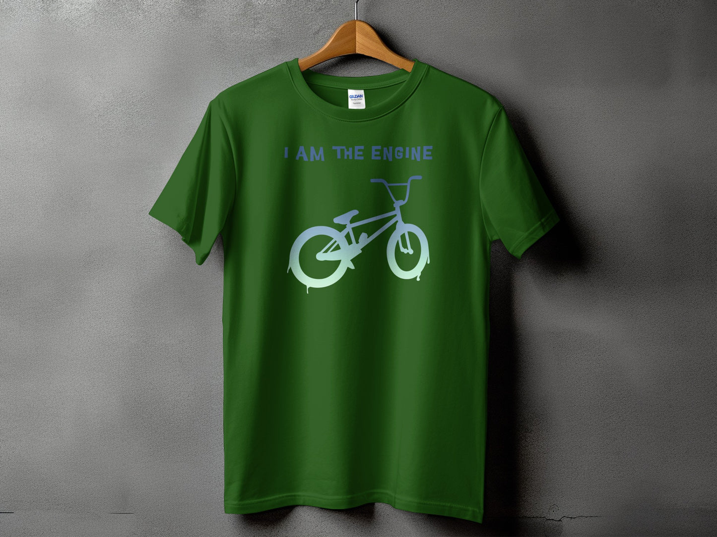 I Am The Engine Graphic Green Bicycle T-shirt product type