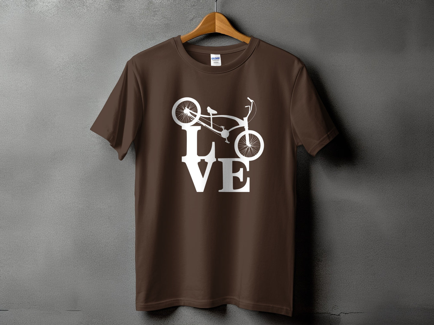 Love Bicycle Design Graphic Brown T-Shirt product
