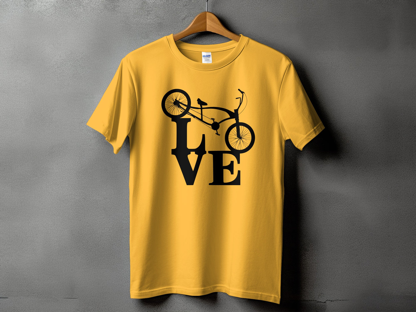 Bicycle Love Graphic Yellow Short Sleeve T-Shirt product