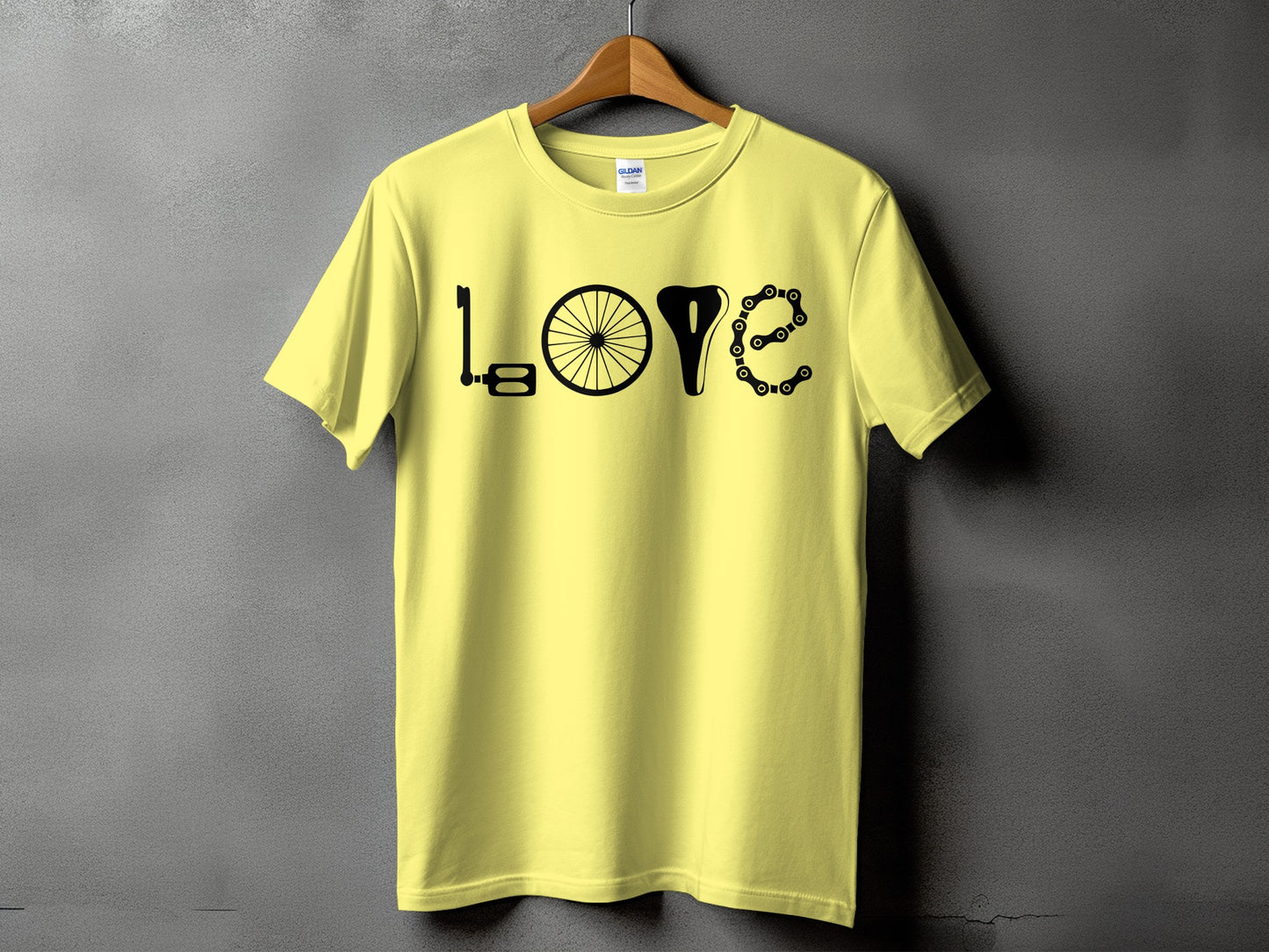 Love Cycling Graphic Design Yellow T-Shirt product