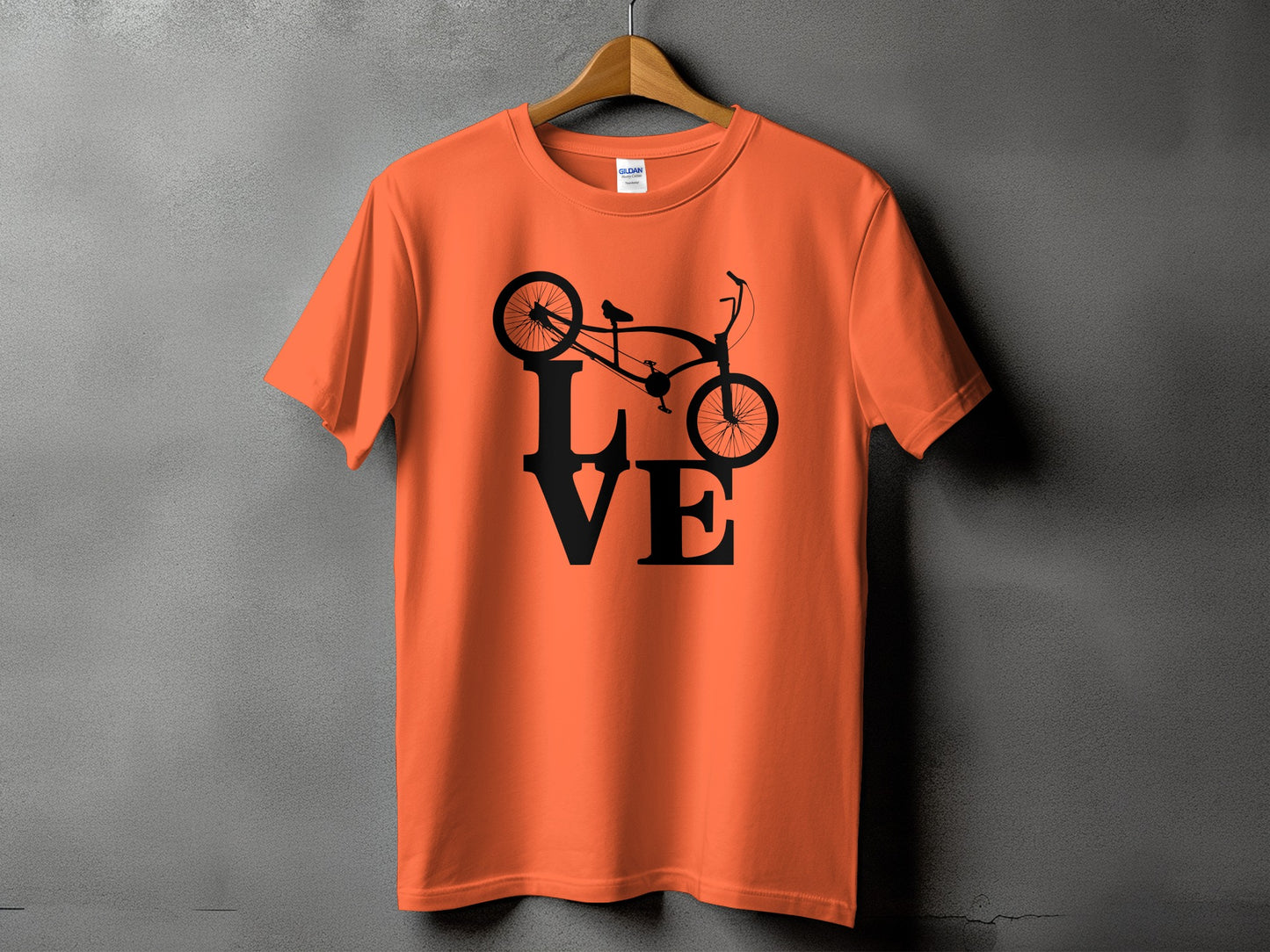 Love Bicycle Design Printed Orange T-Shirt product type
