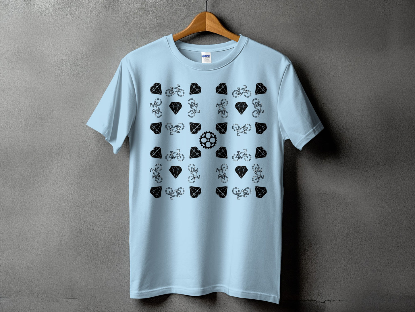 Bicycle and Diamond Pattern Graphic T-Shirt product type