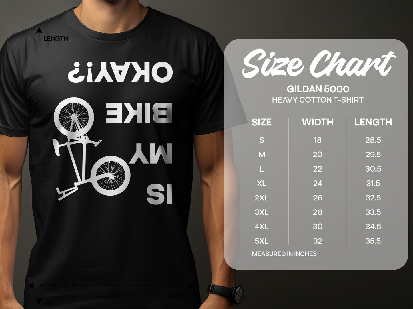 Funny IS MY BIKE OKAY Upside Down T-Shirt product type