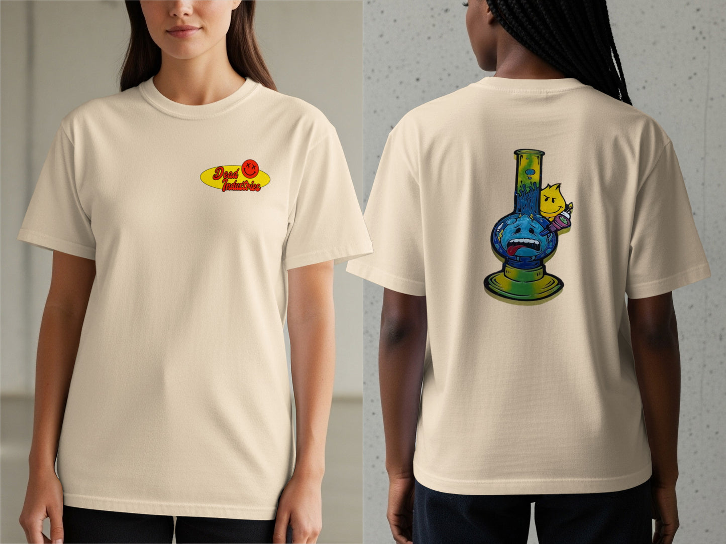 Happy Smile Face and Bong Design T-shirt product