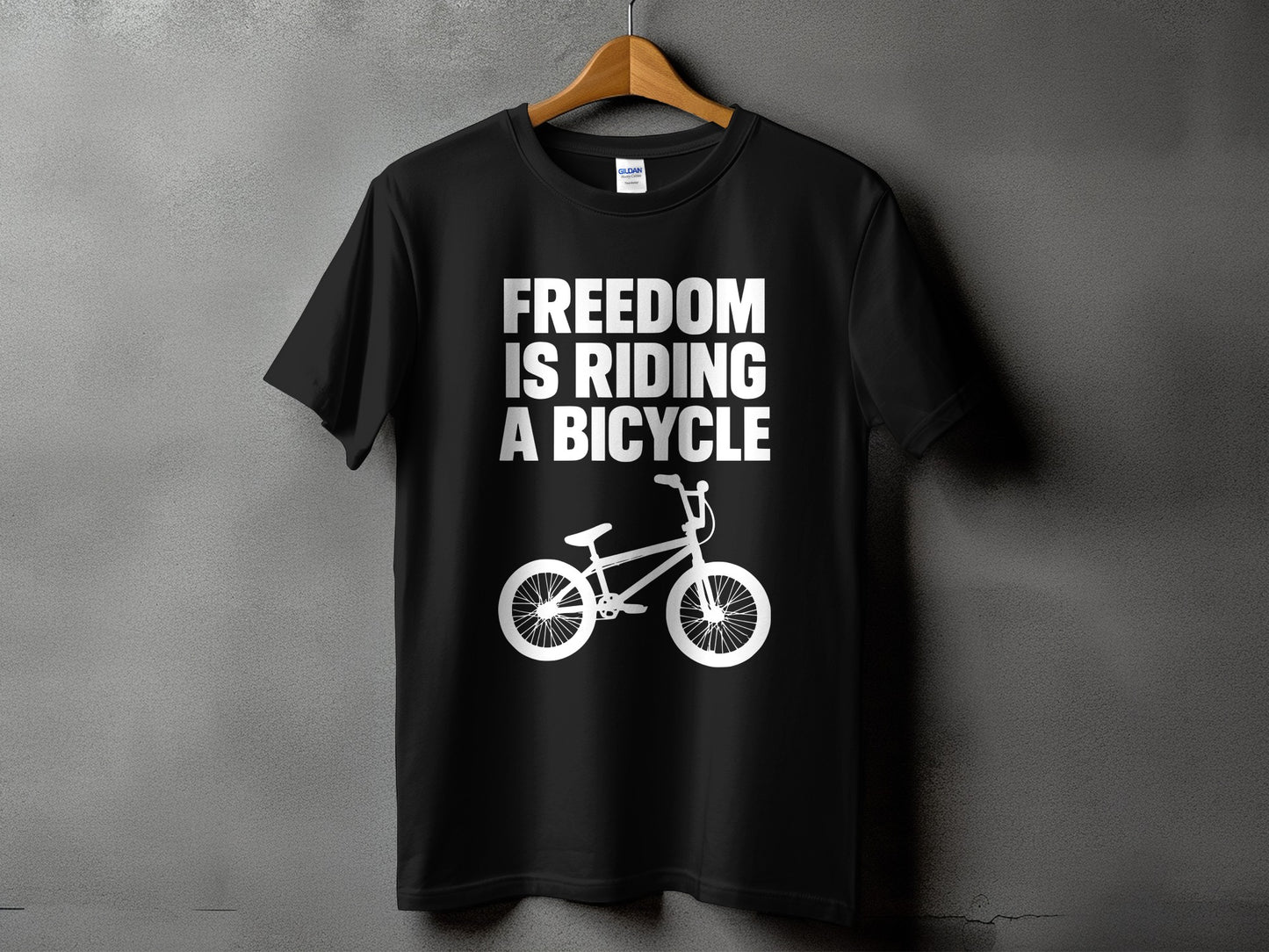 Freedom Is Riding A Bicycle Print T-Shirt product type