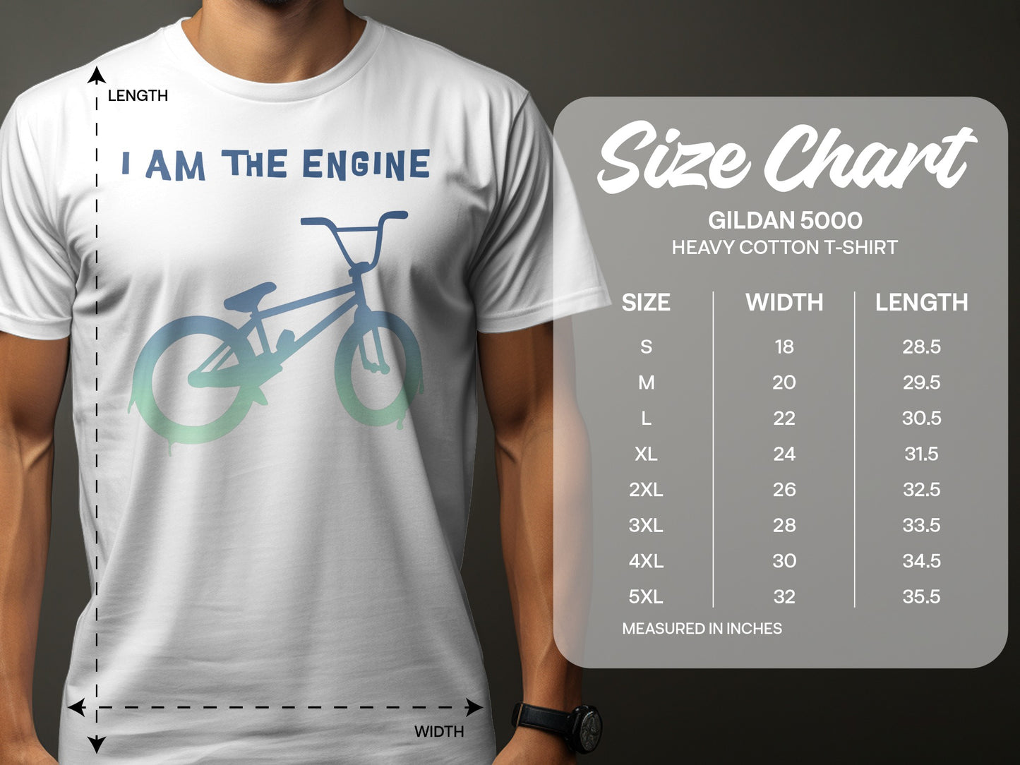 I AM THE ENGINE Slogan Bike Graphic T-Shirt product