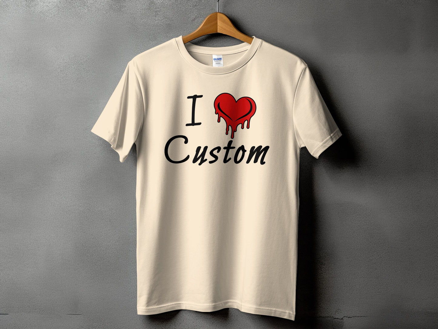 I Love Custom Dripping Heart Design TShirt product type