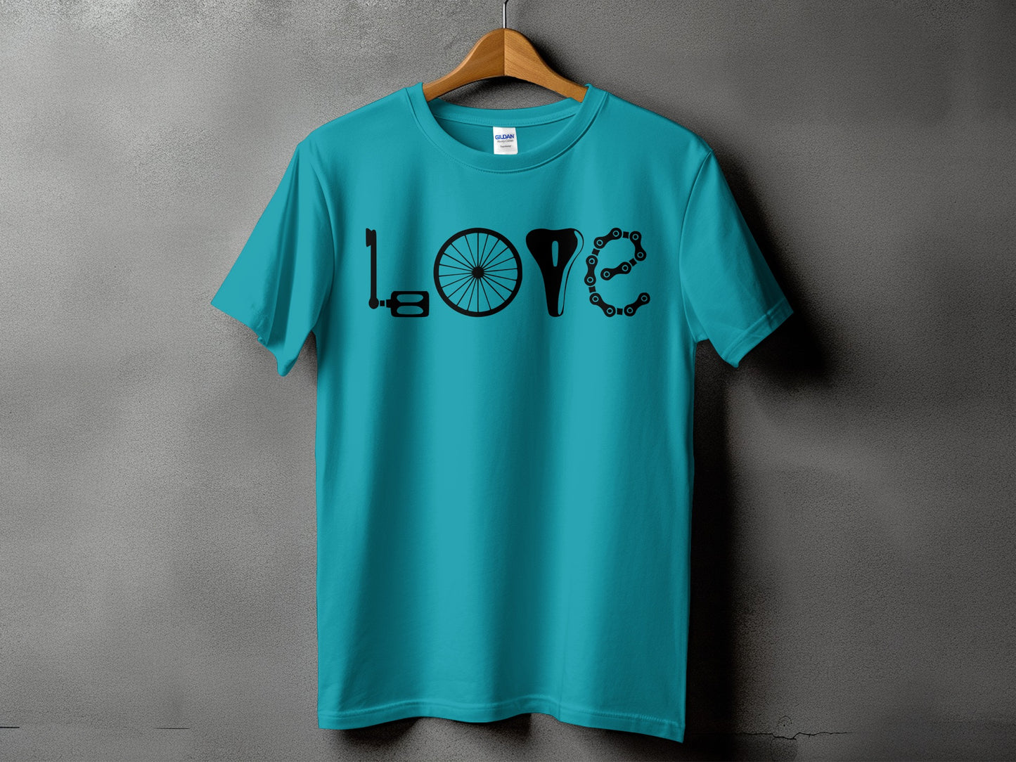 Love Bicycle Themed Graphic Teal Shirt product
