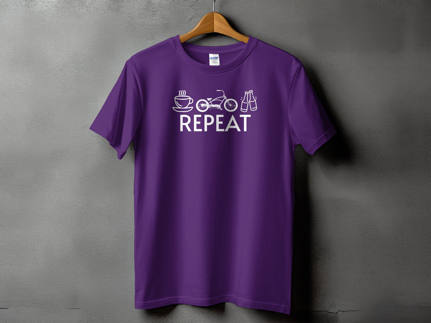 Repeat Coffee Bicycle Beer Fun Graphic T-Shirt product