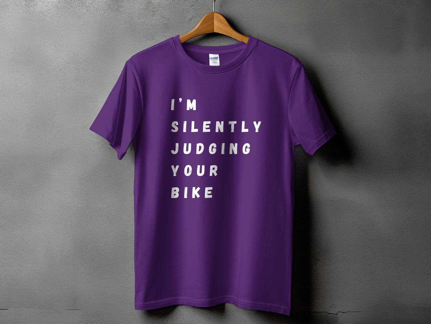 I'm Silently Judging Your Bike Purple T-shirt product