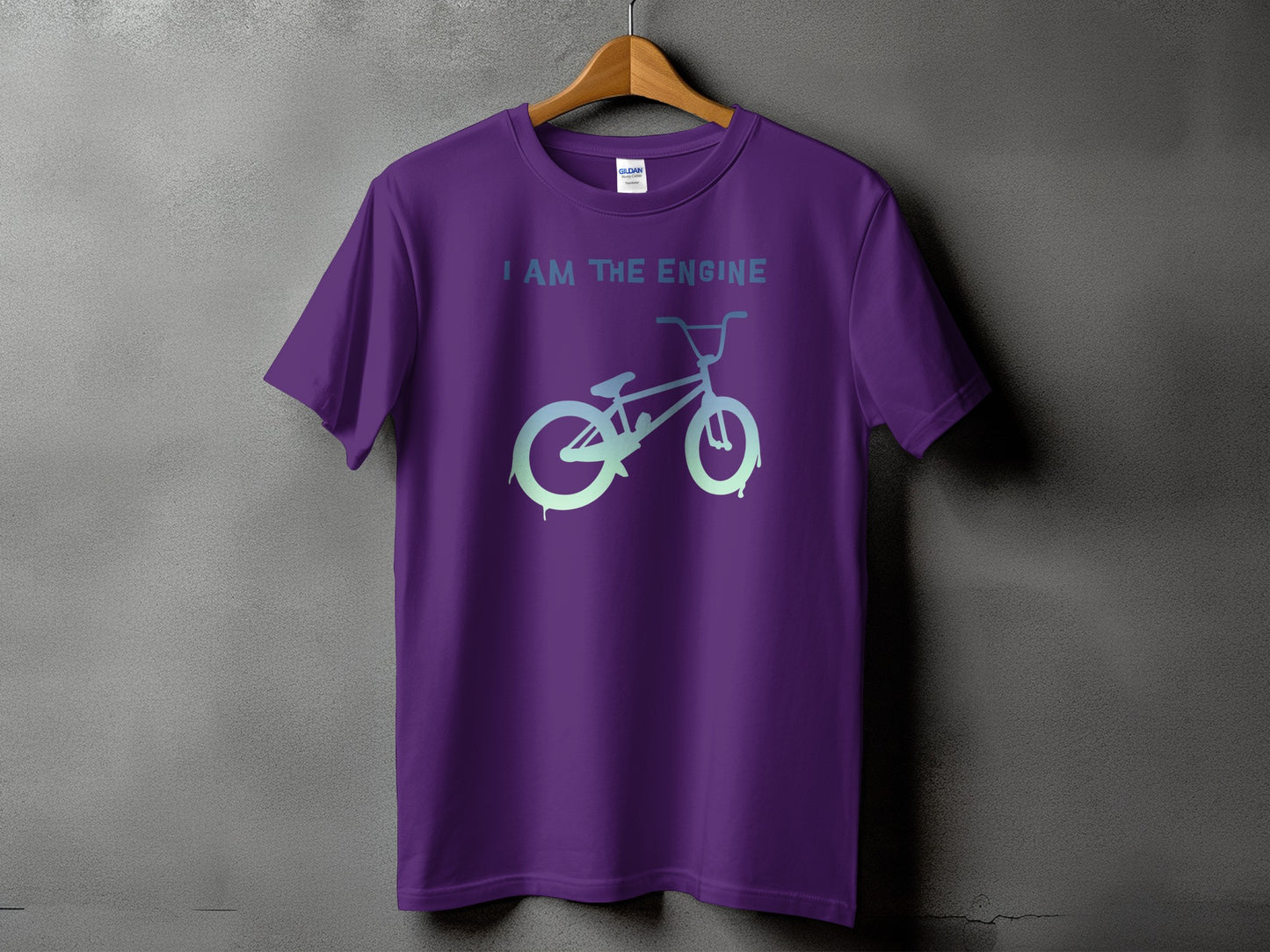 I Am The Engine Bike Graphic Purple Tee product type