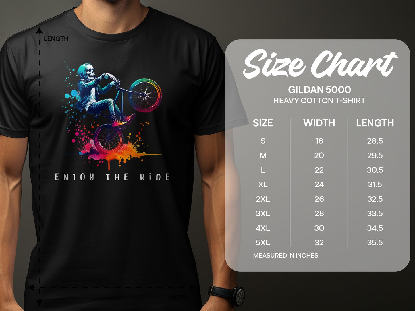 Enjoy the Ride Bicycle Art Graphic T-Shirt product type