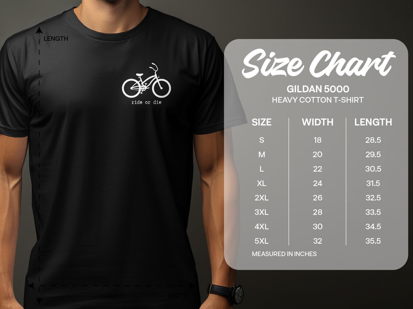 Ride or Die Bicycle Graphic Heavy Cotton T-Shirt product