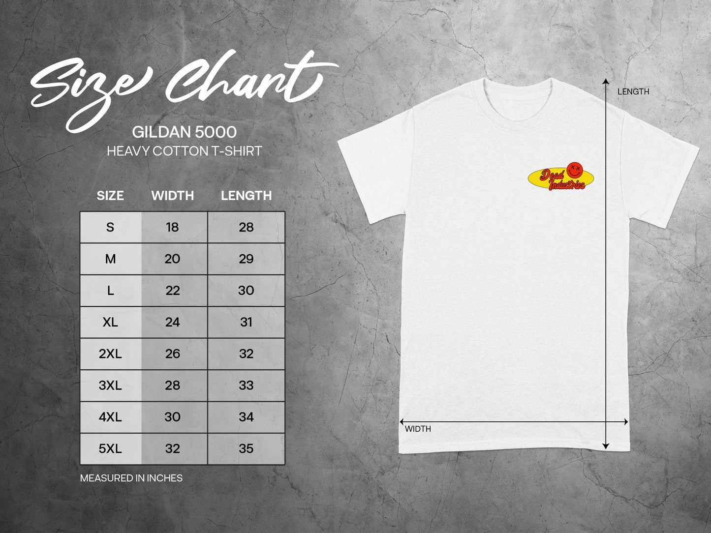 Graphic Printed T-Shirt Size Chart Included product type