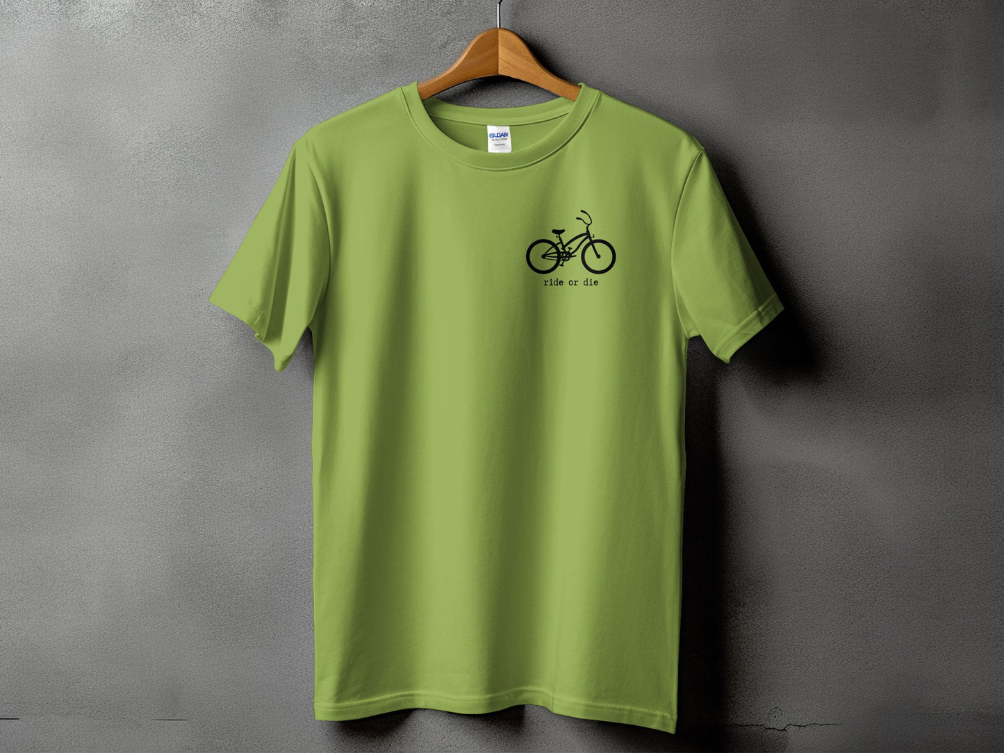 Fun Green Shirt with Ride or Die Bike Design product type