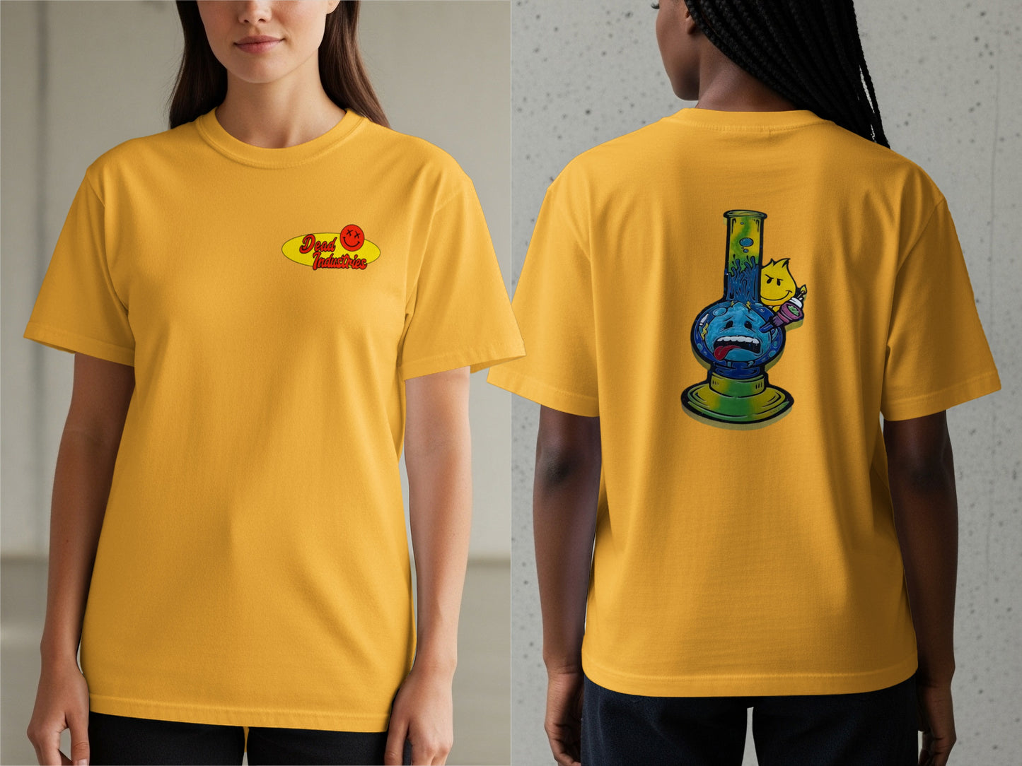 Colorful Art Graphic Yellow Tee Shirt product type