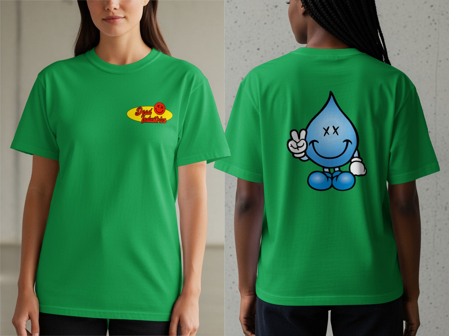 Cheerful Green Tee with Cartoon Graphic product type