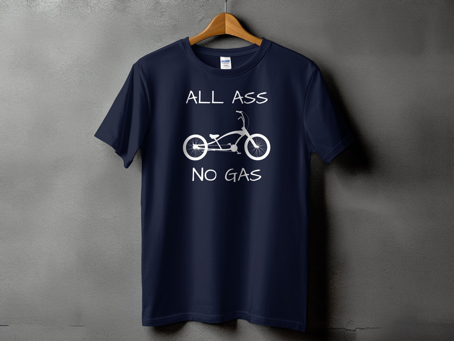 All Ass No Gas Bicycle Themed Graphic T-Shirt Product