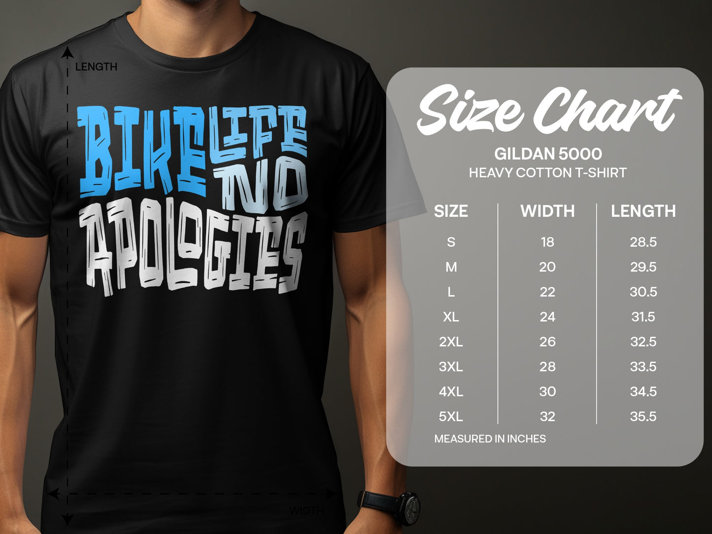 Bikelife No Apologies Gildan 5000 T-shirt product