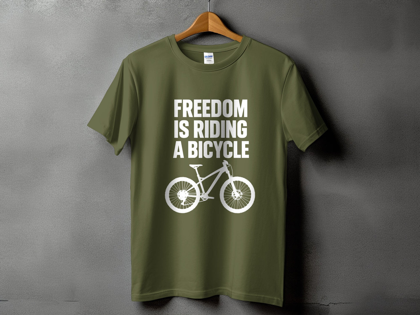 Freedom Is Riding A Bicycle Print T-shirt product type