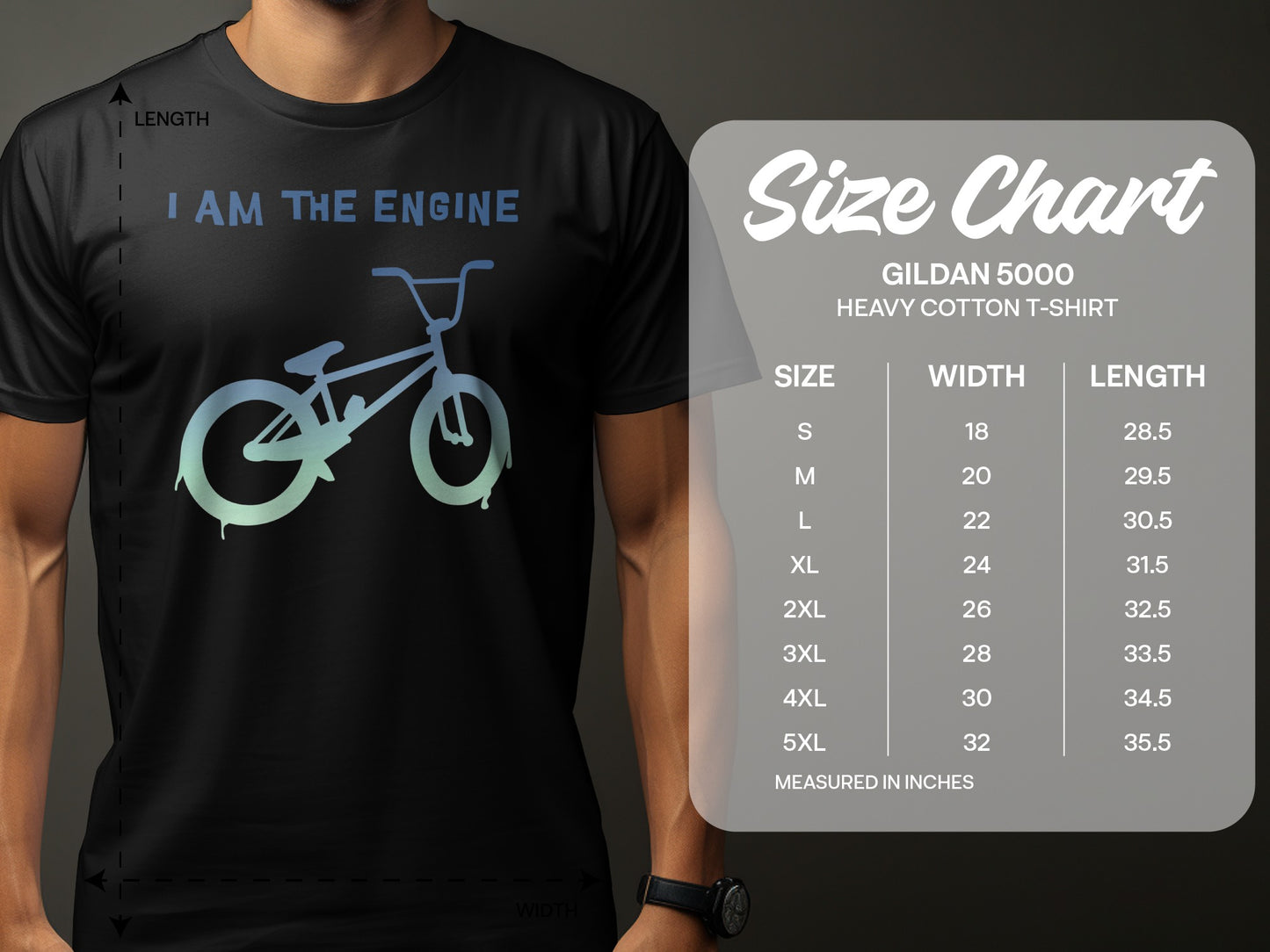 I AM THE ENGINE Bicycle Print Graphic Tee product type