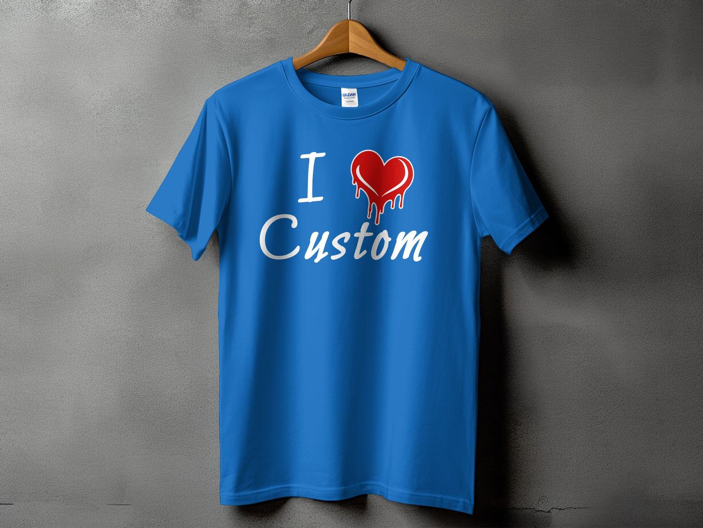 I Heart Custom Dripping Red Heart Graphic Shirt Product