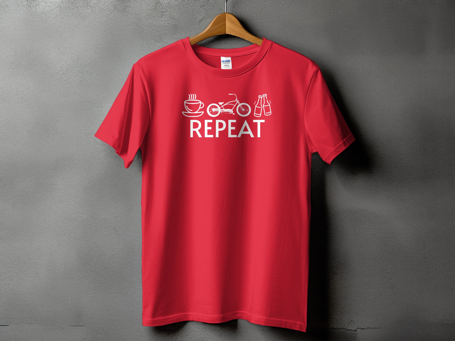 Coffee Bike Run Repeat Red Graphic Tee product type
