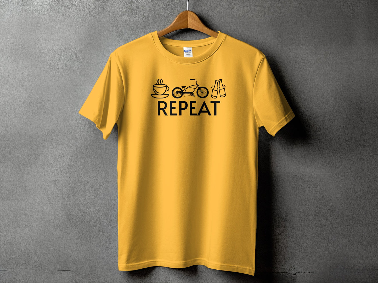 Coffee Bicycle Music Repeat Design T-shirt product