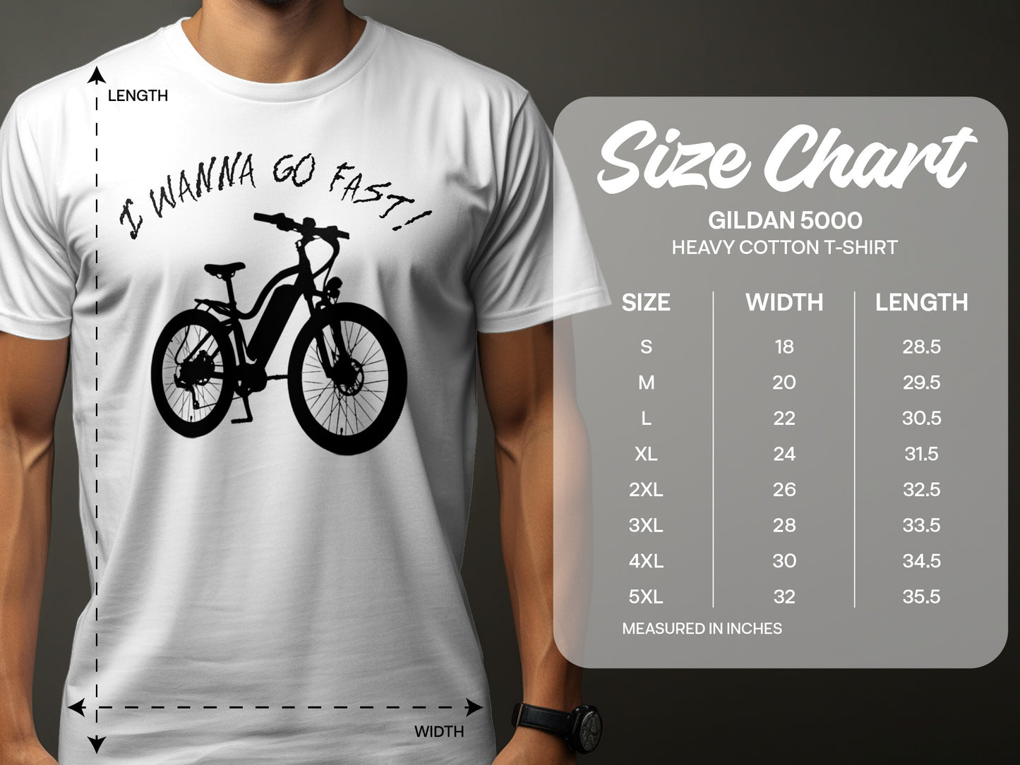 I Wanna Go Fast Bike Print Heavy Cotton T-shirt product type