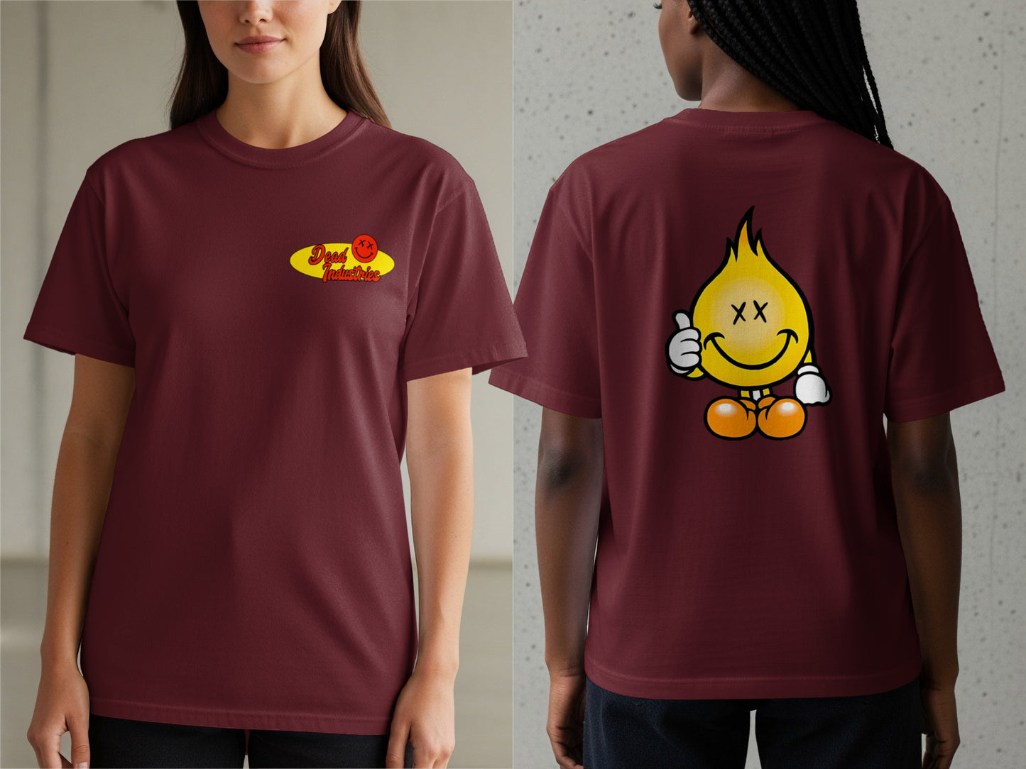 Happy Flame Graphic Tee with Red Logo Print product