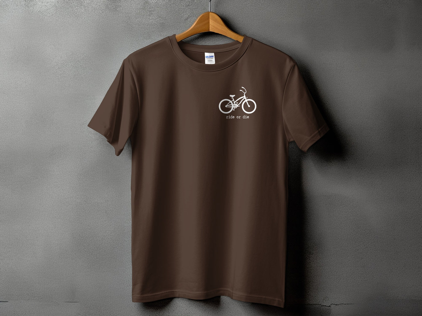 Ride Or Die Bicycle Design Brown T-Shirt product