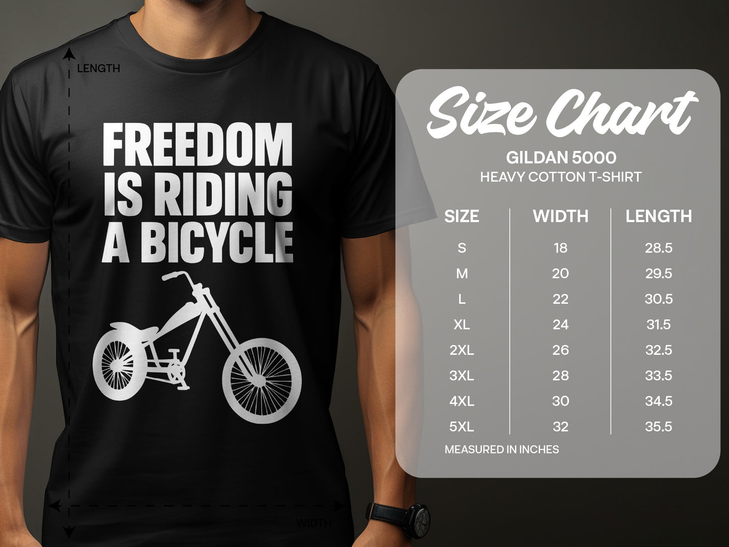 Freedom is Riding a Bicycle Gildan 5000 Heavy T-shirt product