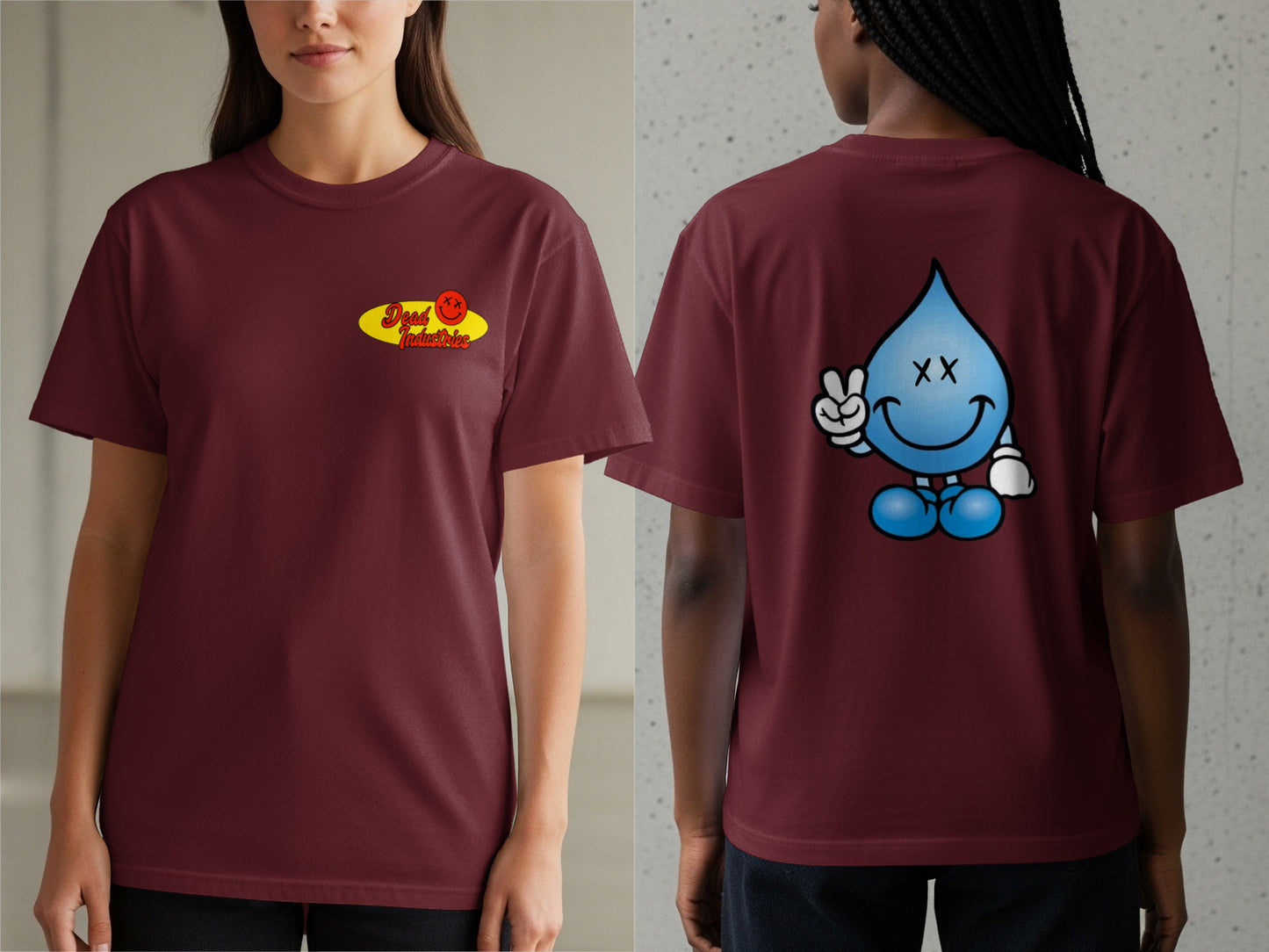 Cool Smiley Face and Water Droplet Graphic T-Shirt product