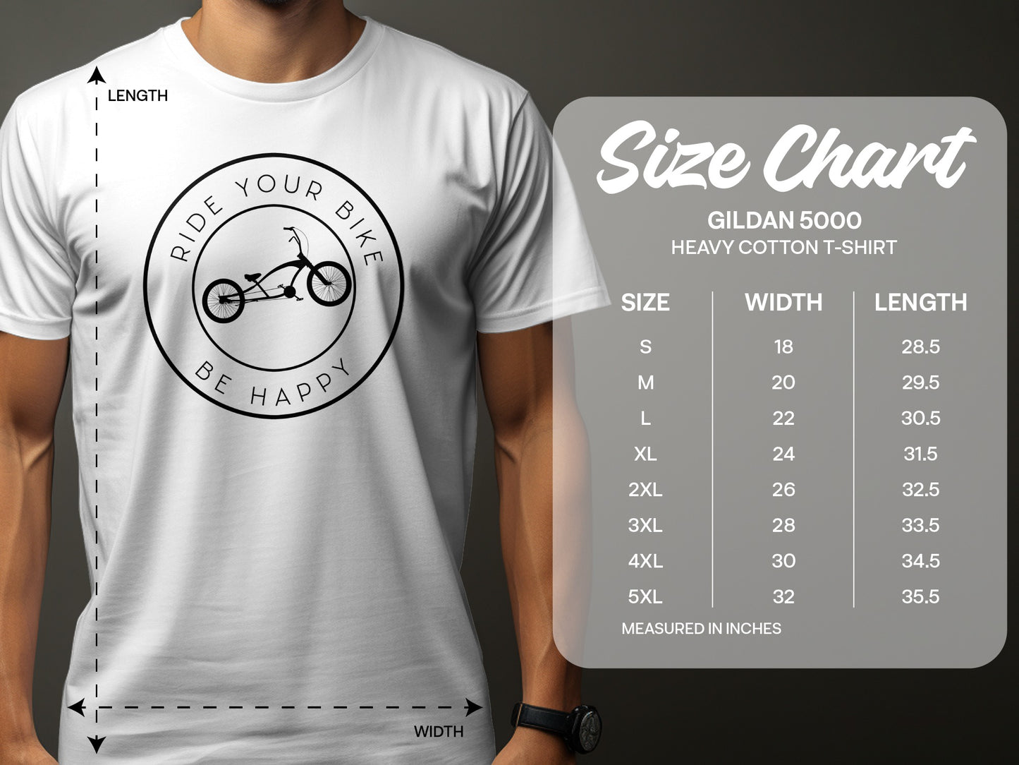 Ride Your Bike Be Happy Printed T Shirt product type