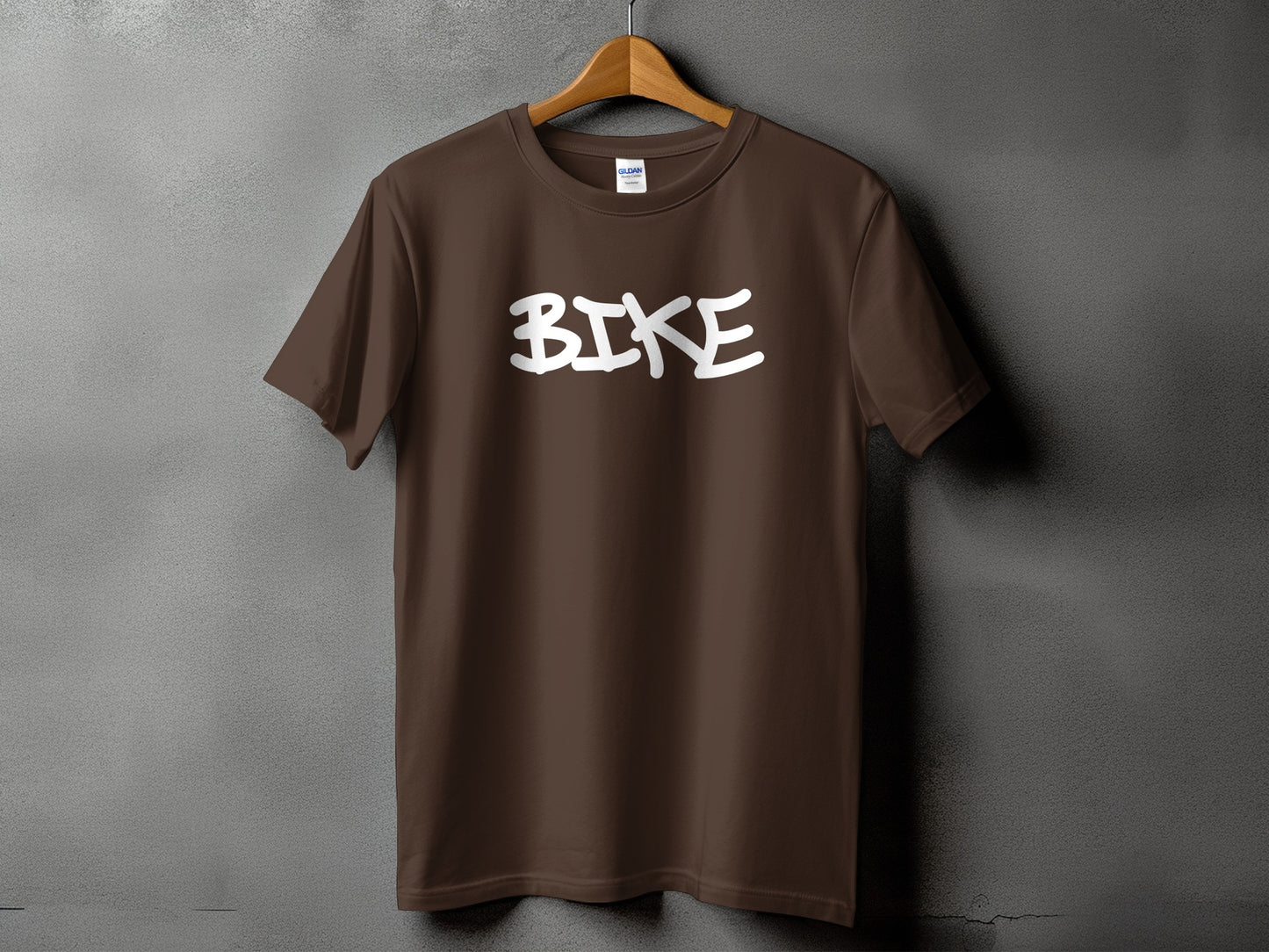 Casual Brown Graphic Tee with BIKE Design product type
