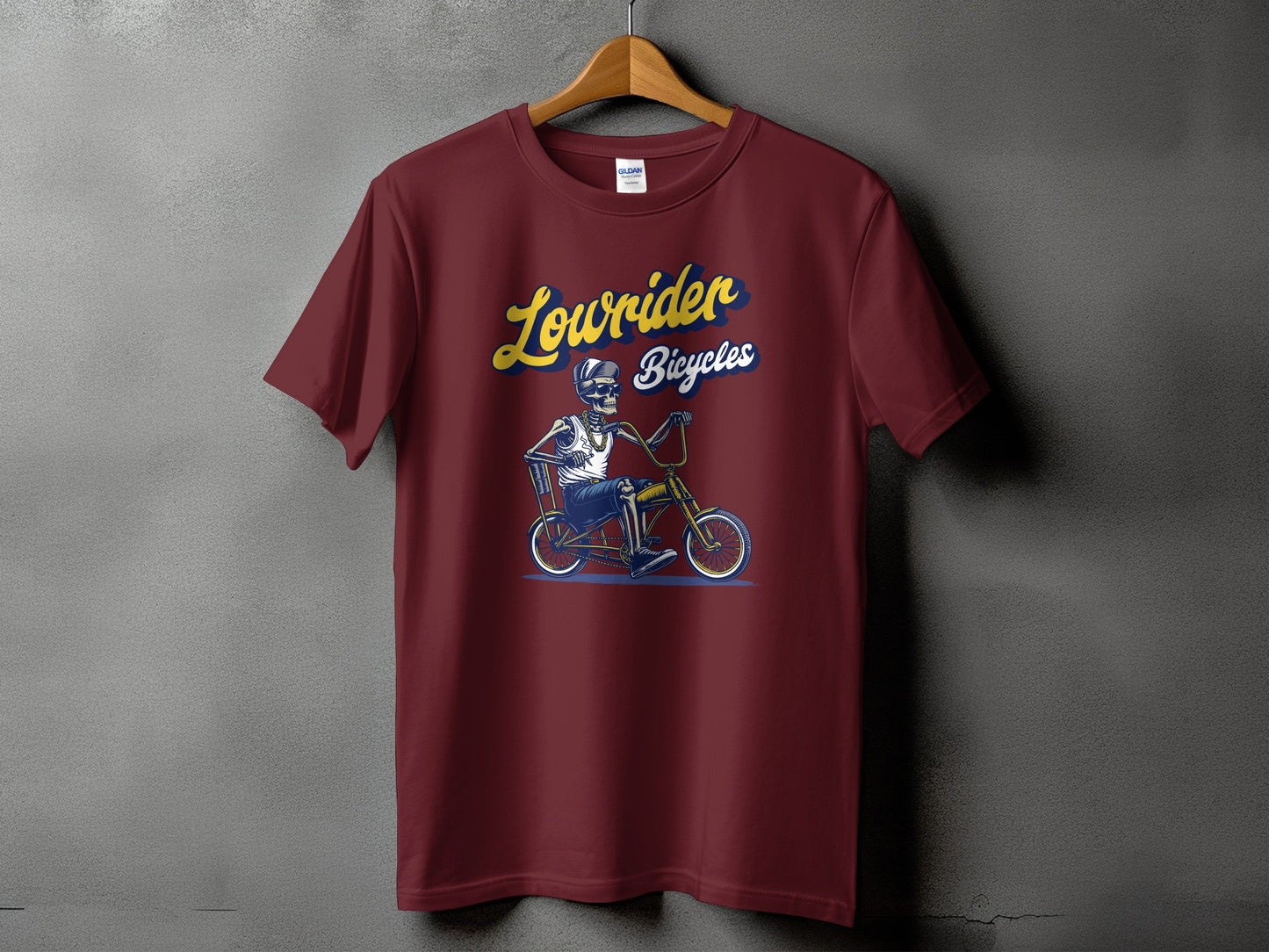 Skeleton Riding Lowrider Graphic Red Bicycles product