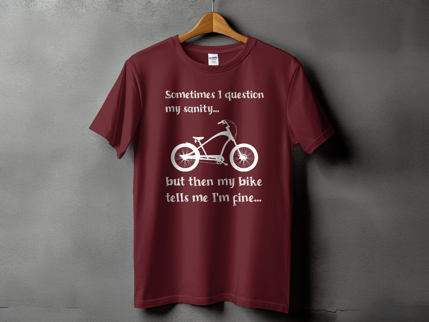 Sometimes I Question My Sanity Funny Bike T-shirt product type