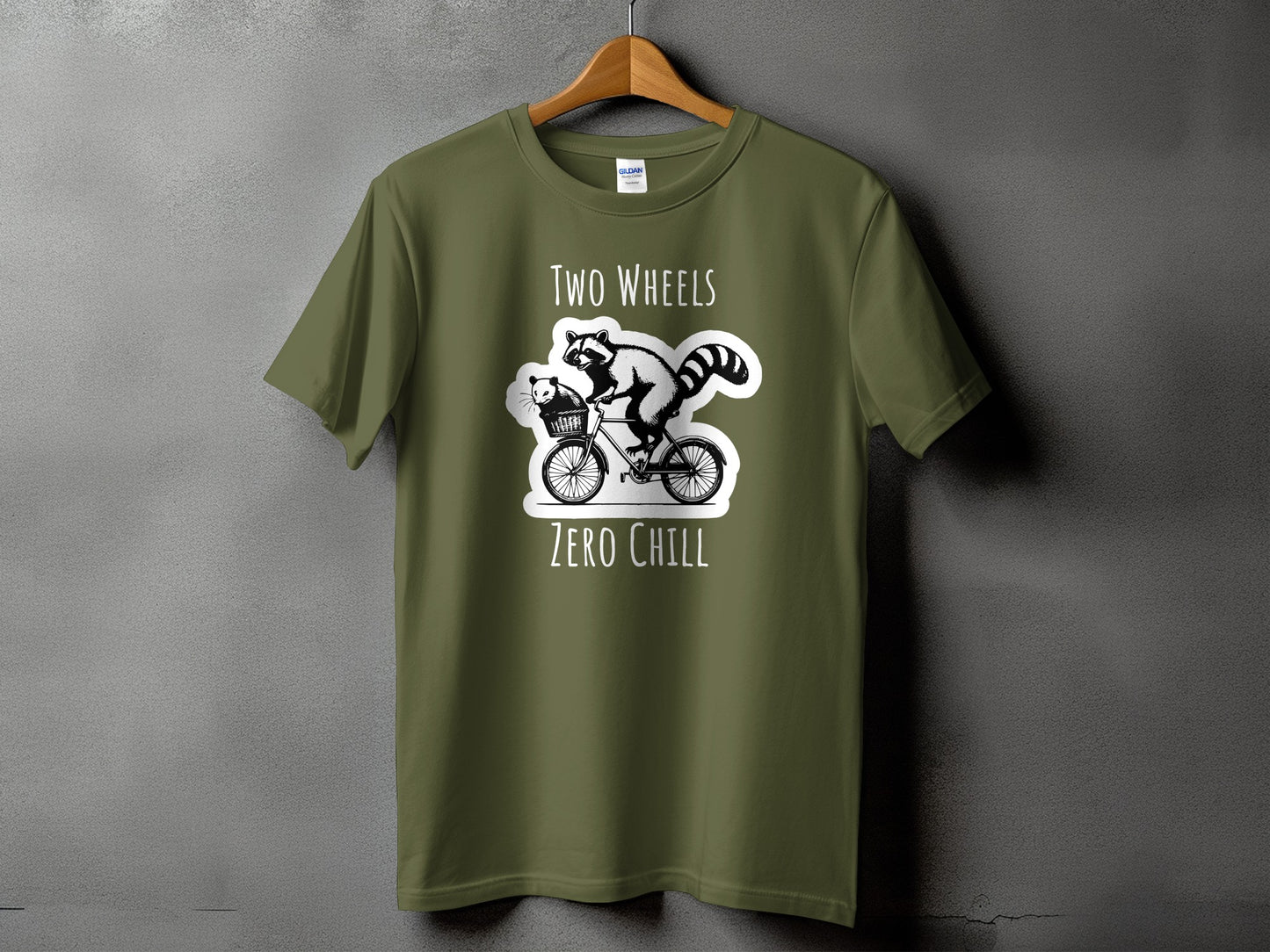 Two Wheels Zero Chill Raccoon Cycling T-shirt product